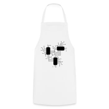 elektriker Elektrik Elektronik Beruf Spannung CPU - Kochschürze - Weiß - Vorne - AI Model Male 185 dark (185cm)