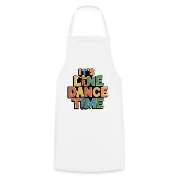 Line Dance Time Line Dancing my passion - Cooking Apron - white - Front - AI Model Male 185 dark (185cm)