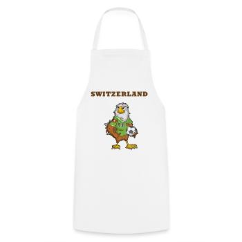 Suisse Oiseau / Éventail Suisse - Tablier de cuisine - blanc - Devant - AI Model Male 185 dark (185cm)