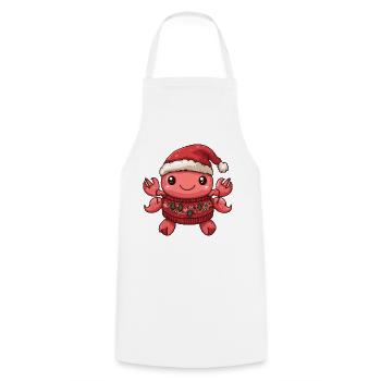 Crabe Crabe Noël - Tablier de cuisine - blanc - Devant - AI Model Male 185 dark (185cm)