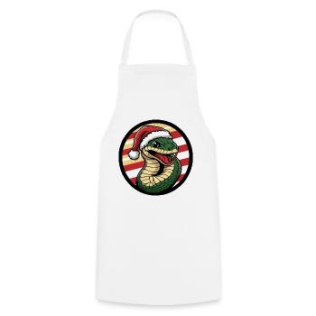 Serpent Cobra Animal de Noël - Tablier de cuisine - blanc - Devant - AI Model Male 185 dark (185cm)