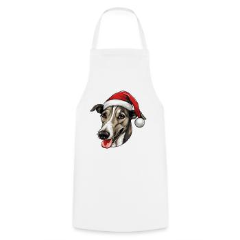 Greyhound Hund Kopf Weihnachten Portät - Kochschürze - Weiß - Vorne - AI Model Male 185 dark (185cm)