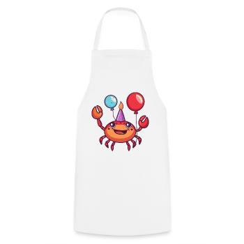 Crab Crab Birthday Comic Cute - Cooking Apron - white - Front - AI Model Male 185 dark (185cm)