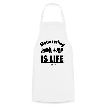 La moto, c’est la vie - Tablier de cuisine - blanc - Devant - AI Model Male 185 dark (185cm)