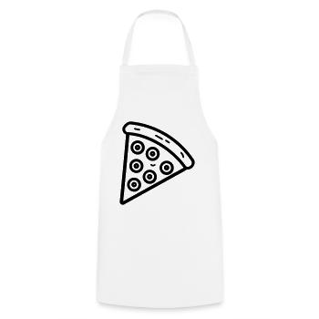 Pizza slice - Cooking Apron - white - Front - AI Model Male 185 dark (185cm)