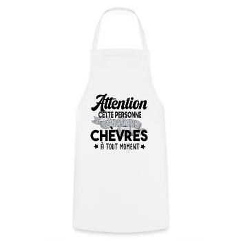 Chèvres Brebis Mouton Agneau Laine Ferme Paysan - Tablier de cuisine - blanc - Devant - AI Model Male 185 dark (185cm)