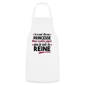 Princesse Reine Femme Fille Cadeau Couple Humour - Tablier de cuisine - blanc - Devant - AI Model Male 185 dark (185cm)