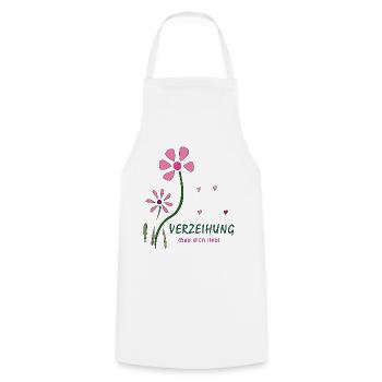 Verzeihung, Blumen - Kochschürze - Weiß - Vorne - AI Model Male 185 dark (185cm)