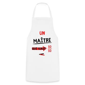 Maitre Blanc - Tablier de cuisine - blanc - Devant - AI Model Male 185 dark (185cm)