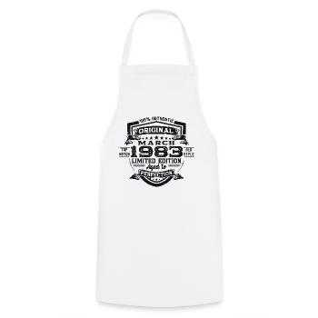 40th birthday Mann Original March Born 1983 - Cooking Apron - white - Front - AI Model Male 185 dark (185cm)