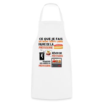 Patisserie temps libre Cadeau Profession - Tablier de cuisine - blanc - Devant - AI Model Male 185 dark (185cm)