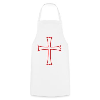 cross - Cooking Apron - white - Front - AI Model Male 185 dark (185cm)
