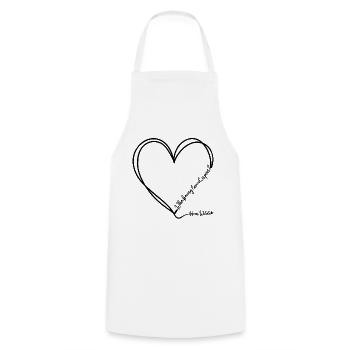 Oscar Wilde's love quote heart design - Cooking Apron - white - Front - AI Model Male 185 dark (185cm)
