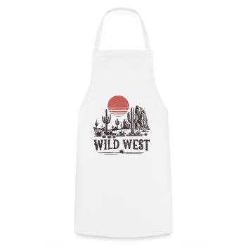 Wild West - Cooking Apron - white - Front - AI Model Male 185 dark (185cm)