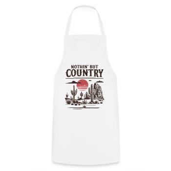 Nothin but Country - Cooking Apron - white - Front - AI Model Male 185 dark (185cm)