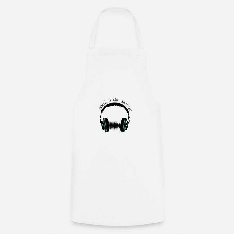 Music is the answer - Cooking Apron - white