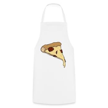 Pizza - Kochschürze - Weiß - Vorne - AI Model Male 185 dark (185cm)