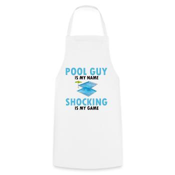 Lifeguard Designs for Pool Technicians - Cooking Apron - white - Front - AI Model Male 185 dark (185cm)