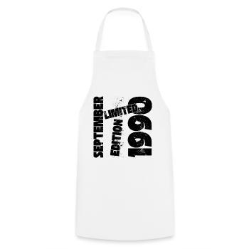 SEPTEMBER LIMITED EDITION 1990 - Cooking Apron - white - Front - AI Model Male 185 dark (185cm)