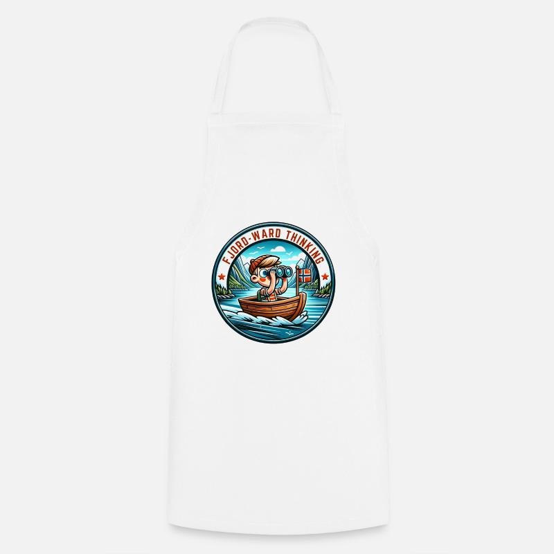 Norway Fjord Explorer - Cooking Apron - white