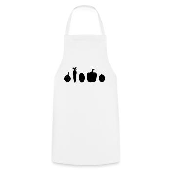 Légumes végétalien - Tablier de cuisine - blanc - Devant - AI Model Male 185 dark (185cm)