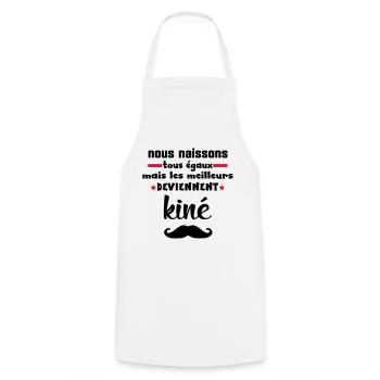 NOUS NAISSONS EGAUX - Tablier de cuisine - blanc - Devant - AI Model Male 185 dark (185cm)