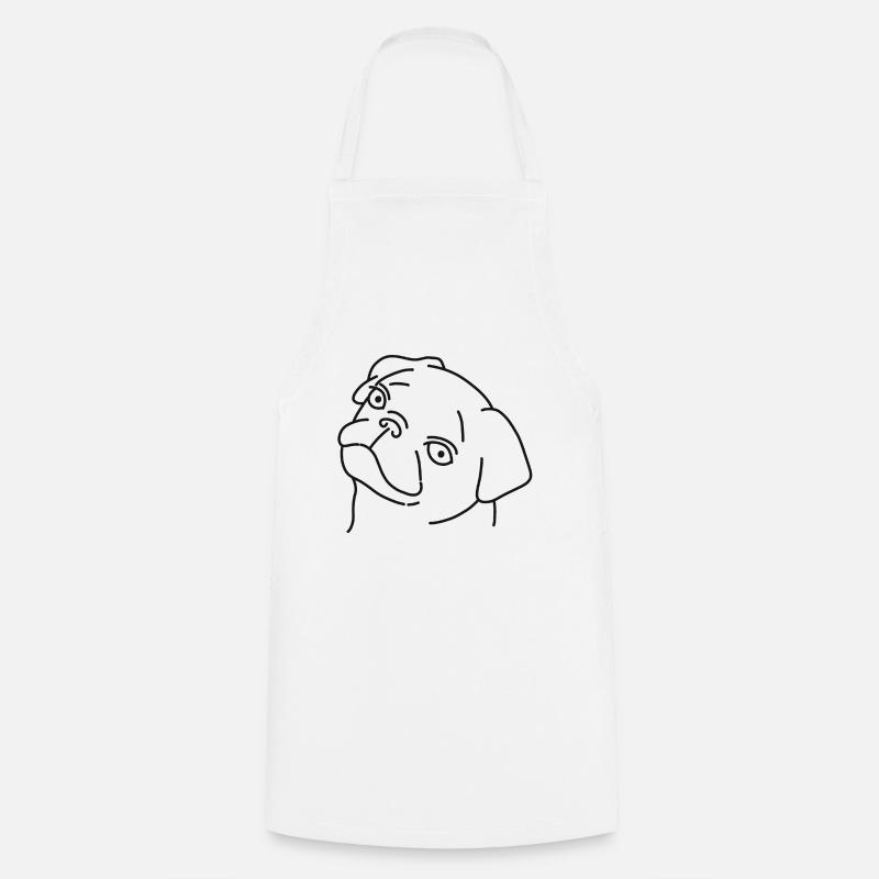 pug - Cooking Apron - white
