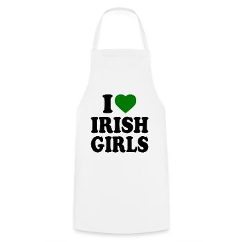 I love irish girls - Tablier de cuisine - blanc - Devant - AI Model Male 185 dark (185cm)