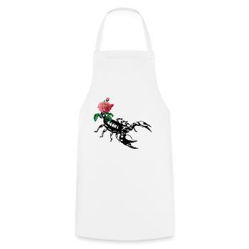 Scorpion Rose - Tablier de cuisine - blanc - Devant - AI Model Male 185 dark (185cm)