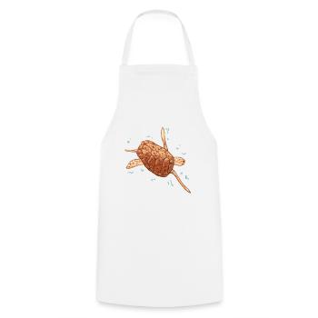 Tortue aquatique - Tablier de cuisine - blanc - Devant - AI Model Male 185 dark (185cm)