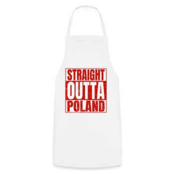 STRAIGHT OUTTA POLAND polonais Patrie fière Pologne - Tablier de cuisine - blanc - Devant - AI Model Male 185 dark (185cm)