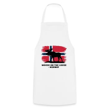 élan en liberté en Norvège - Tablier de cuisine - blanc - Devant - AI Model Male 185 dark (185cm)