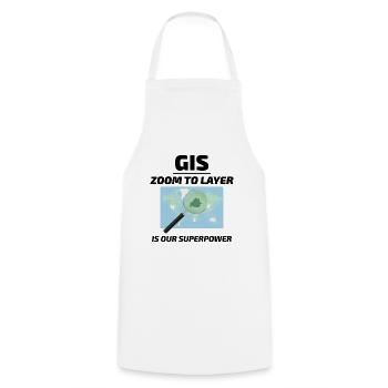 GIS Zoom to Layer Mapping Geospatial Tech - Cooking Apron - white - Front - AI Model Male 185 dark (185cm)