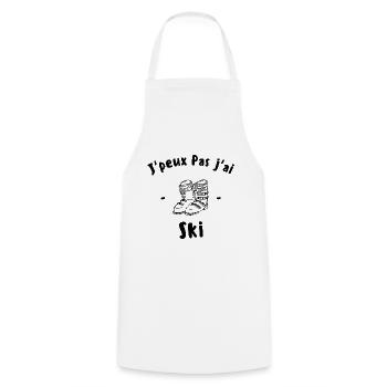 J'peux pas j'ai ski - Tablier de cuisine - blanc - Devant - AI Model Male 185 dark (185cm)
