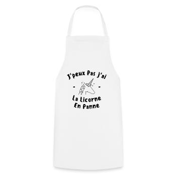 J peux pas j ai la licorne en pane - Tablier de cuisine - blanc - Devant - AI Model Male 185 dark (185cm)