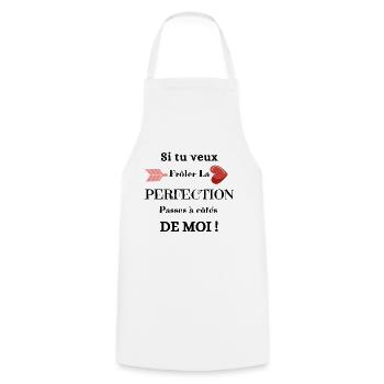 Si tu veux frôler la perfection - Tablier de cuisine - blanc - Devant - AI Model Male 185 dark (185cm)