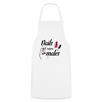 Cloueuse Nails Before Males Idée cadeau pour - Tablier de cuisine - blanc - Devant - AI Model Male 185 dark (185cm)