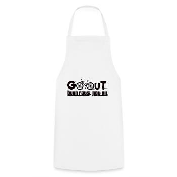 Go Out Burn Fats, Not Oil - Kochschürze - Weiß - Vorne - AI Model Male 185 dark (185cm)