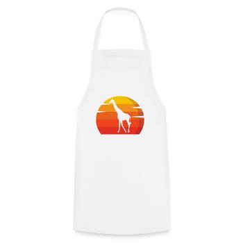 Girafe Rétro Afrique Jungle Savane Safari - Tablier de cuisine - blanc - Devant - AI Model Male 185 dark (185cm)
