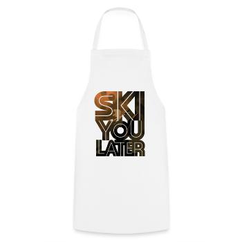 Skifahrer - Kochschürze - Weiß - Vorne - AI Model Male 185 dark (185cm)