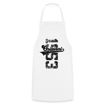 73RD BIRTHDAY ORIGINAL 1953 - Cooking Apron - white - Front - AI Model Male 185 dark (185cm)
