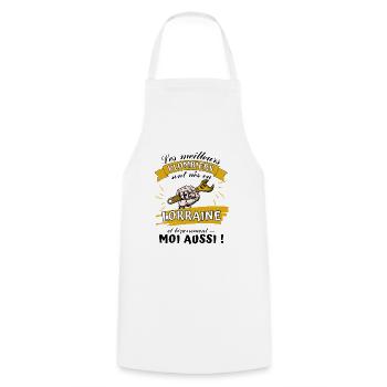 Cadeau Homme Plombier Lorrain Anniversaire Noel - Tablier de cuisine - blanc - Devant - AI Model Male 185 dark (185cm)