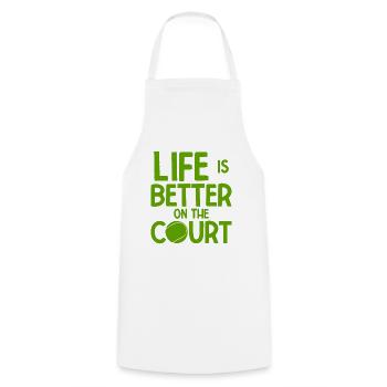 Tennisplatz Spruch Für Tennis - Kochschürze - Weiß - Vorne - AI Model Male 185 dark (185cm)