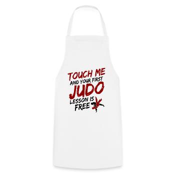 Japanischer Kampfsport Judo - Kochschürze - Weiß - Vorne - AI Model Male 185 dark (185cm)