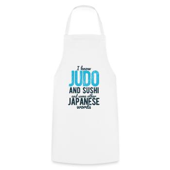 Japanischer Kampfsport Judo - Kochschürze - Weiß - Vorne - AI Model Male 185 dark (185cm)