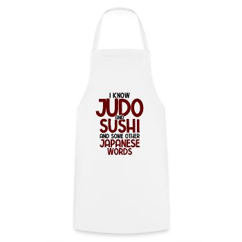 Japanischer Kampfsport Judo - Kochschürze - Weiß - Vorne - AI Model Male 185 dark (185cm)