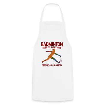Badminton - Kochschürze - Weiß - Vorne - AI Model Male 185 dark (185cm)