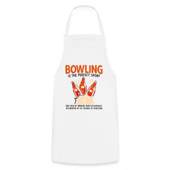 Bowling - Kochschürze - Weiß - Vorne - AI Model Male 185 dark (185cm)