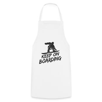 Snowboard Spruch für Snowboarder - Kochschürze - Weiß - Vorne - AI Model Male 185 dark (185cm)