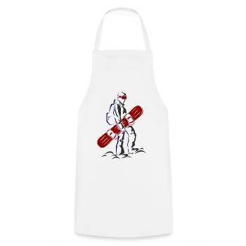 Snowboard Spruch für Snowboarder - Kochschürze - Weiß - Vorne - AI Model Male 185 dark (185cm)